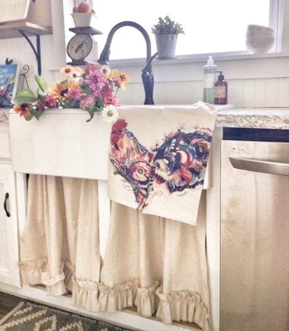 Under sink farmhouse curtain Etsy