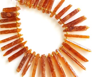 Orange Kyanite Raw Long Crystal Gemstone | Gemstone Kyanite Minerals | Natural Kyanite Drilled Long Sticks Minerals Kyanite Stick Rough