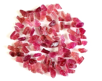 10 Pieces Natural Pink Tourmaline Loose Rough Gemstone | Pink Tourmaline Rough For Jewelry Making | 3X5 mm to 3.5X7 mm Size Approx