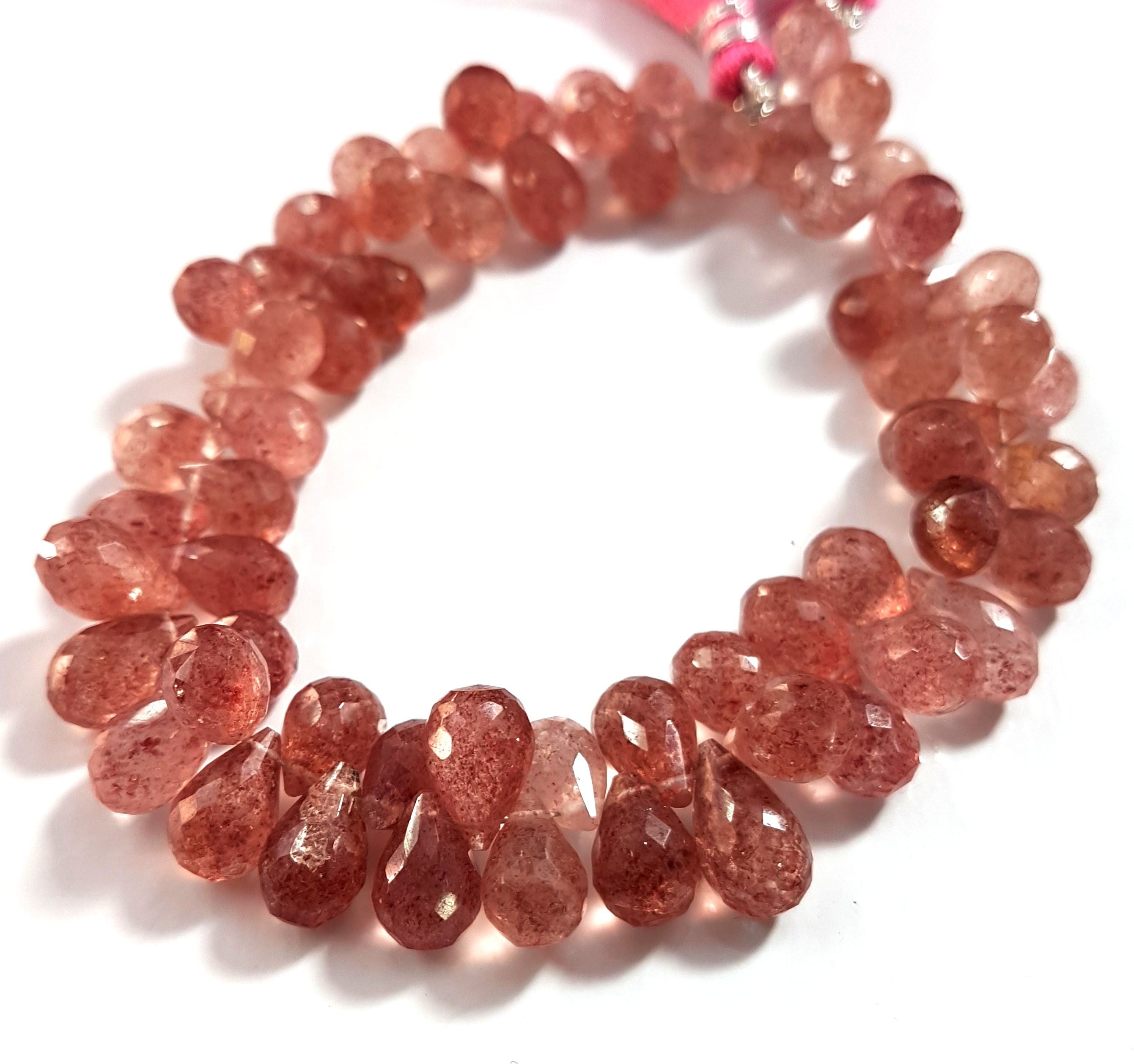 Natural Cherry Quartz Gemstone Cherry Quartz Faceted Drpos Etsy