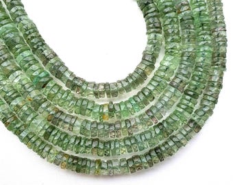 Top Quality Natural Green Amethyst Gemstone Beads Amethyst Faceted Disc Shape Beads Green Amethyst Wheels Amethyst Heishi Tyre Beads Strand,