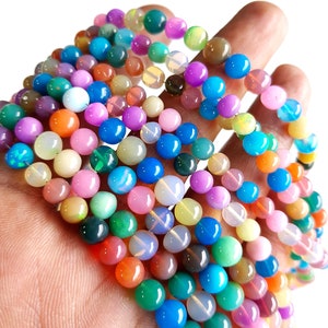 AAA+ Ethiopian Opal Beads Gemstone | Opal Smooth Balls Shape Beads For Jewelry Making | 3 mm to 6 mm size Approx. beads 16 inch Strand