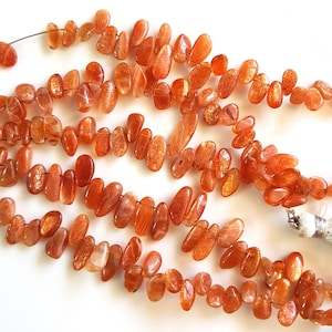 Natural Sunstone Tumble Gemstone | Smooth Nuggets Shape Beads For Jewelry Making | 3X5 mm to 3X8 mm Size Approx. 5 inch Strand Necklace