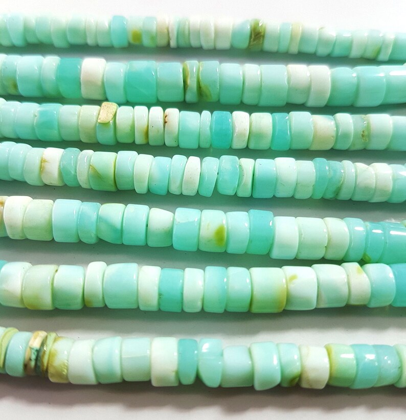 Natural Blue Opal Round Beads Gemstone Blue Opal Smooth Tire Shape Beads 7 mm to 8 mm Size Approx Beads 12 inch Strand SA No. 1684