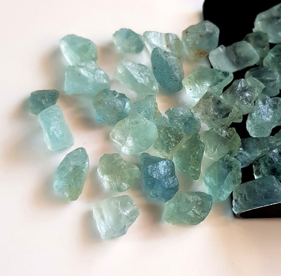 10 Pieces Genuine Aquamarine Rough Gemstone | Aquamarine Loose Rough | Aquamarine Crystal For Jewelry Making | Size : 5X8 - 5X10 mm Approx.