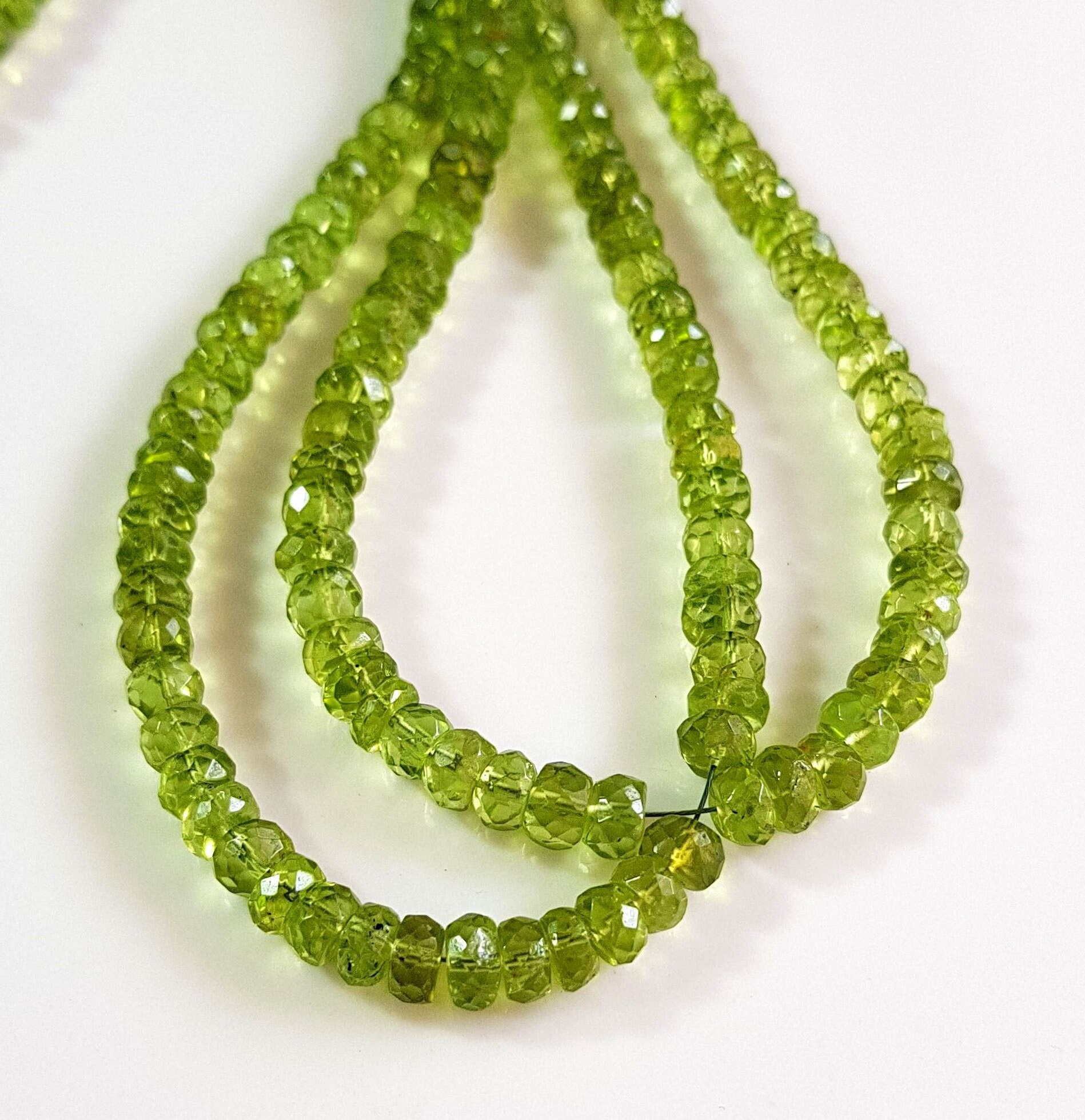Natural Peridot Beads Gemstone Peridot Faceted Rondelles Shape Etsy