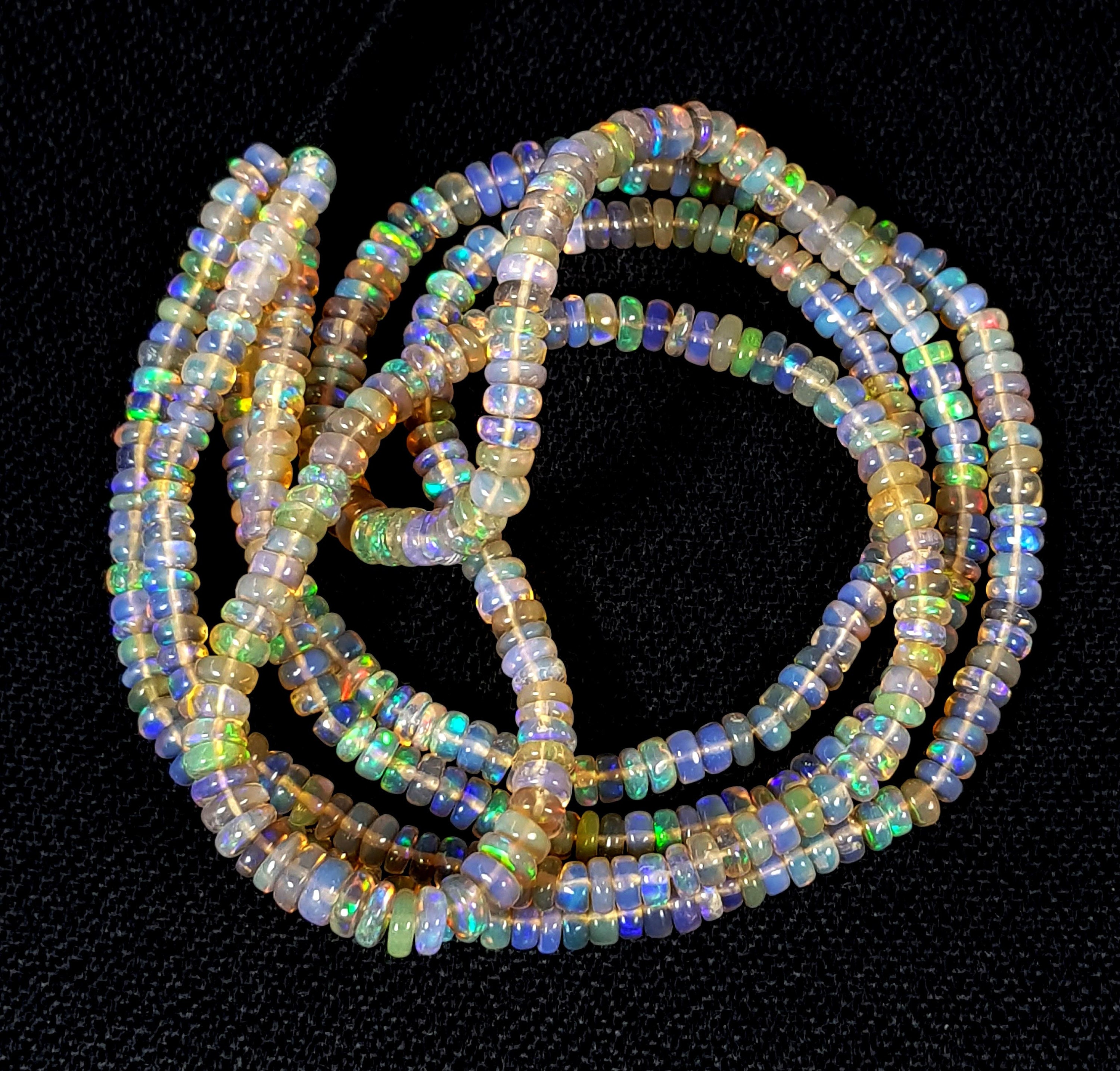 Natural Ethiopian Opal Gemstone Welo Fire Opal Rondelles Beads 2.5 Mm ...
