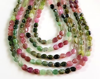 Natural Multi Tourmaline Gemstone Tourmaline Smooth Oval Shape Beads 3.5 mm to 4 mm Size Approx. Beads 15.5 inch Strand SA No.- 1929