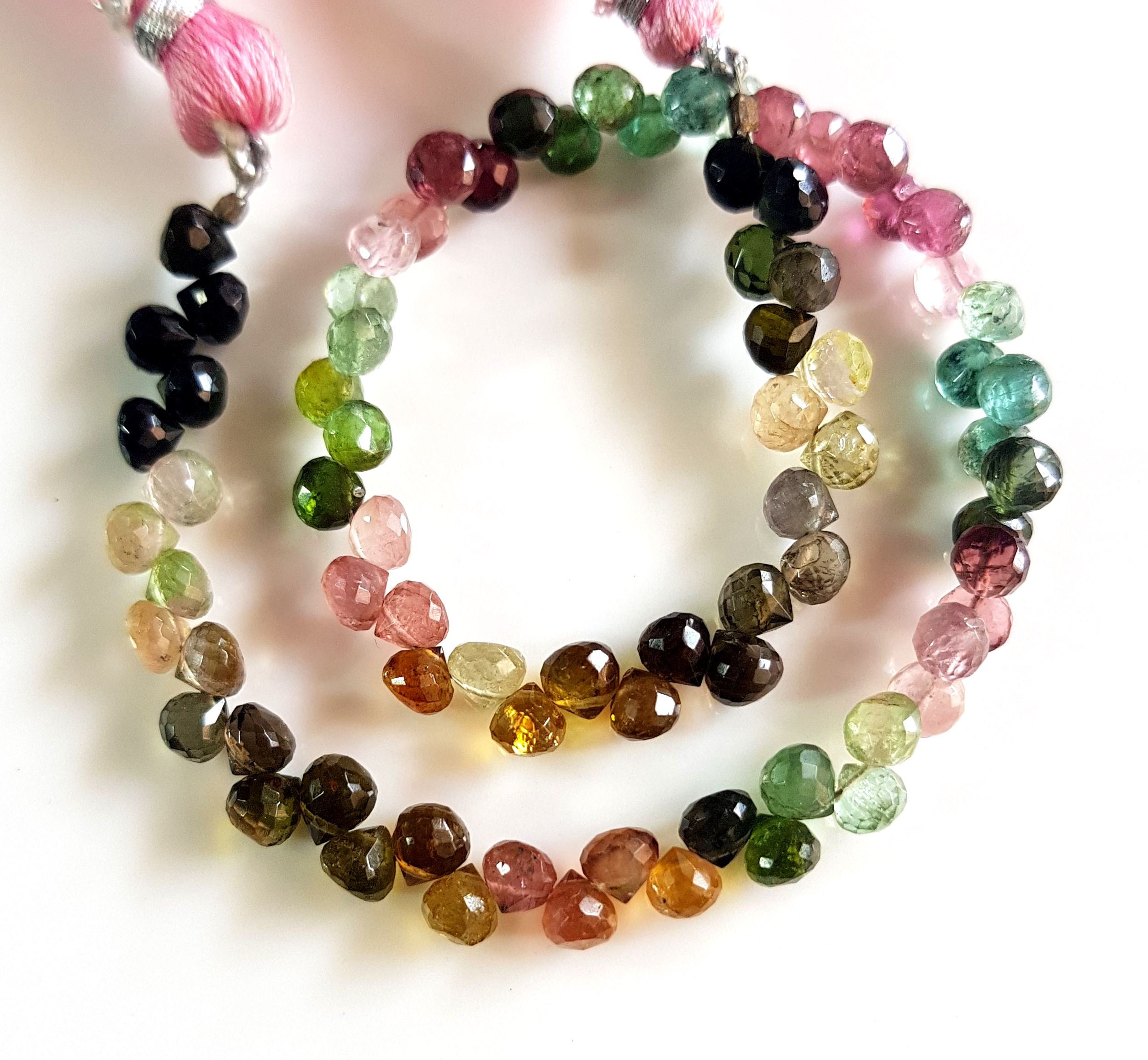 Natural Multi Tourmaline Beads Gemstone Multi Tourmaline Etsy