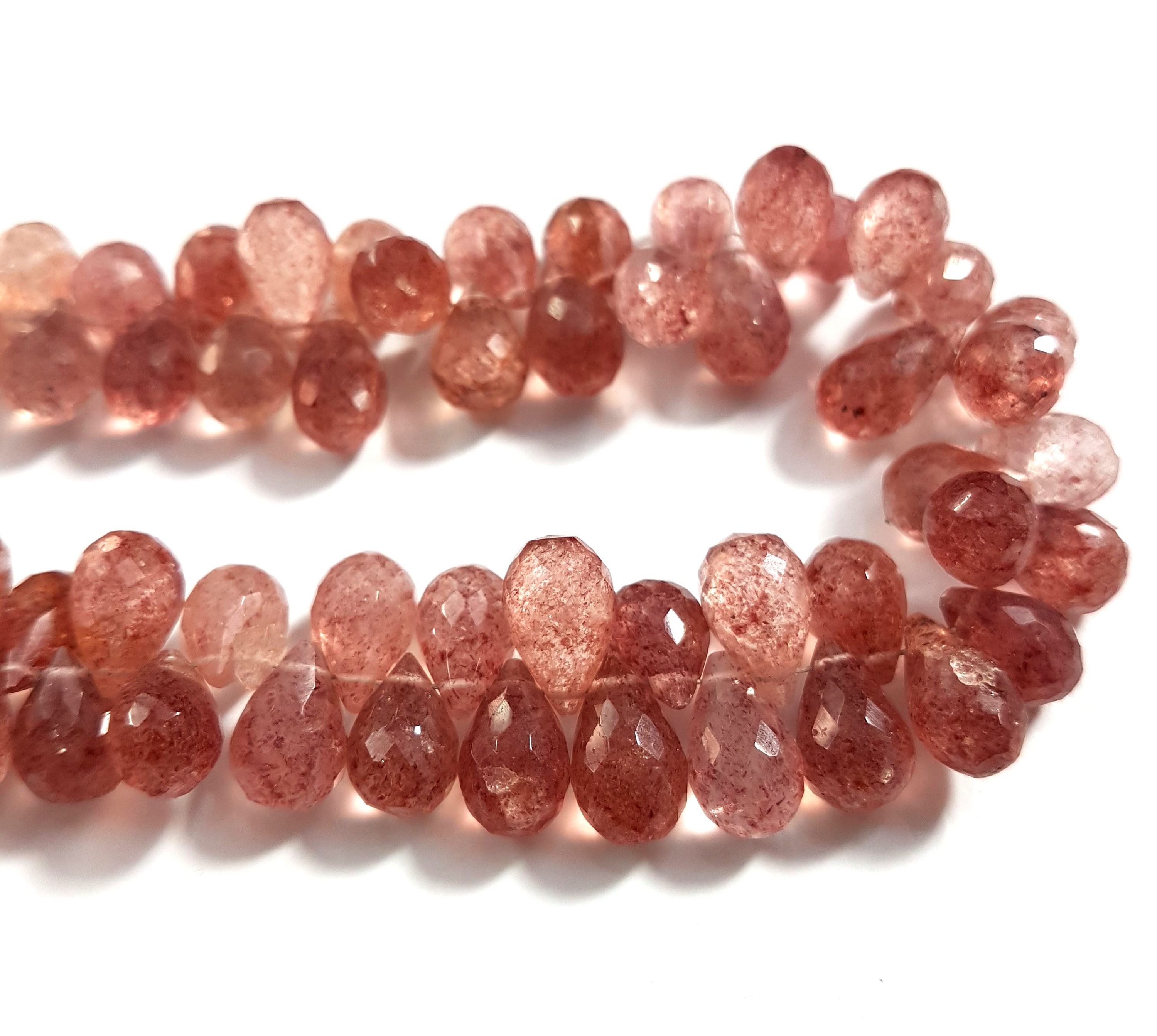 Natural Cherry Quartz Gemstone Cherry Quartz Faceted Drpos Etsy
