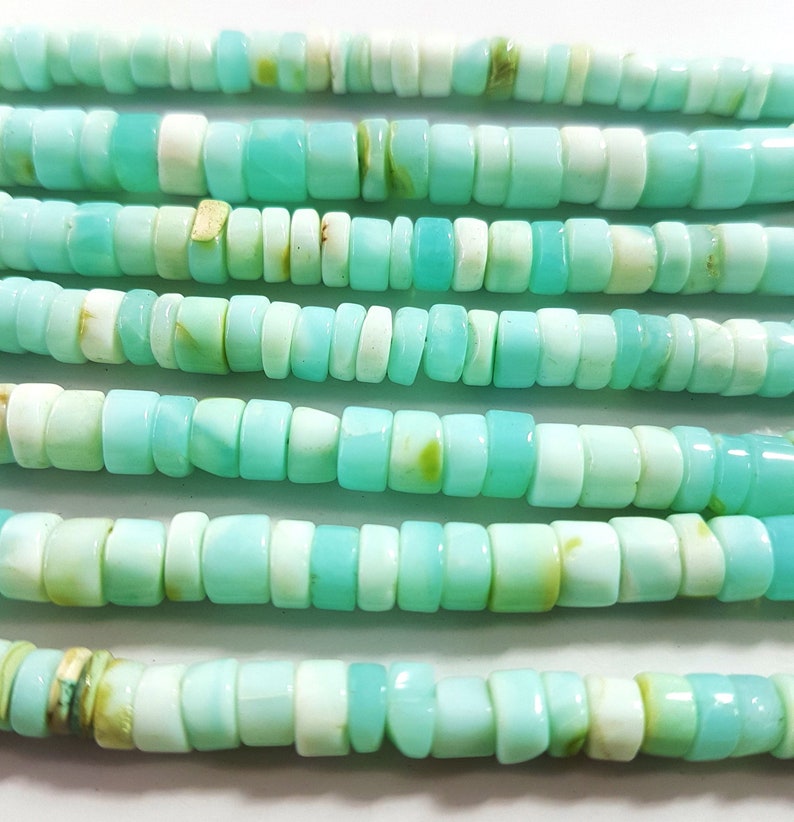 Natural Blue Opal Round Beads Gemstone Blue Opal Smooth Tire Shape Beads 7 mm to 8 mm Size Approx Beads 12 inch Strand SA No. 1684