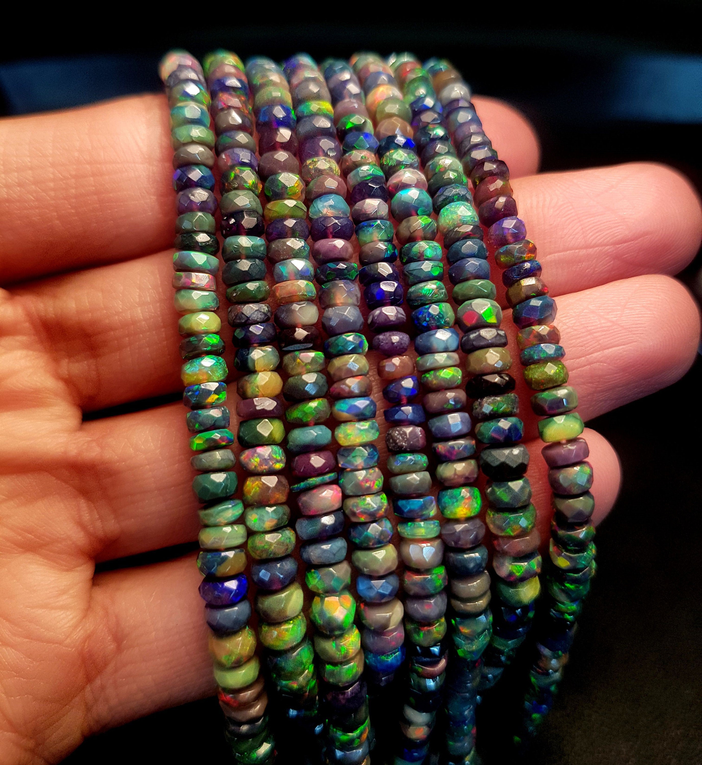 BLACK OPAL Ethiopian Opal Beads Gemstone Ethiopian Opal Etsy