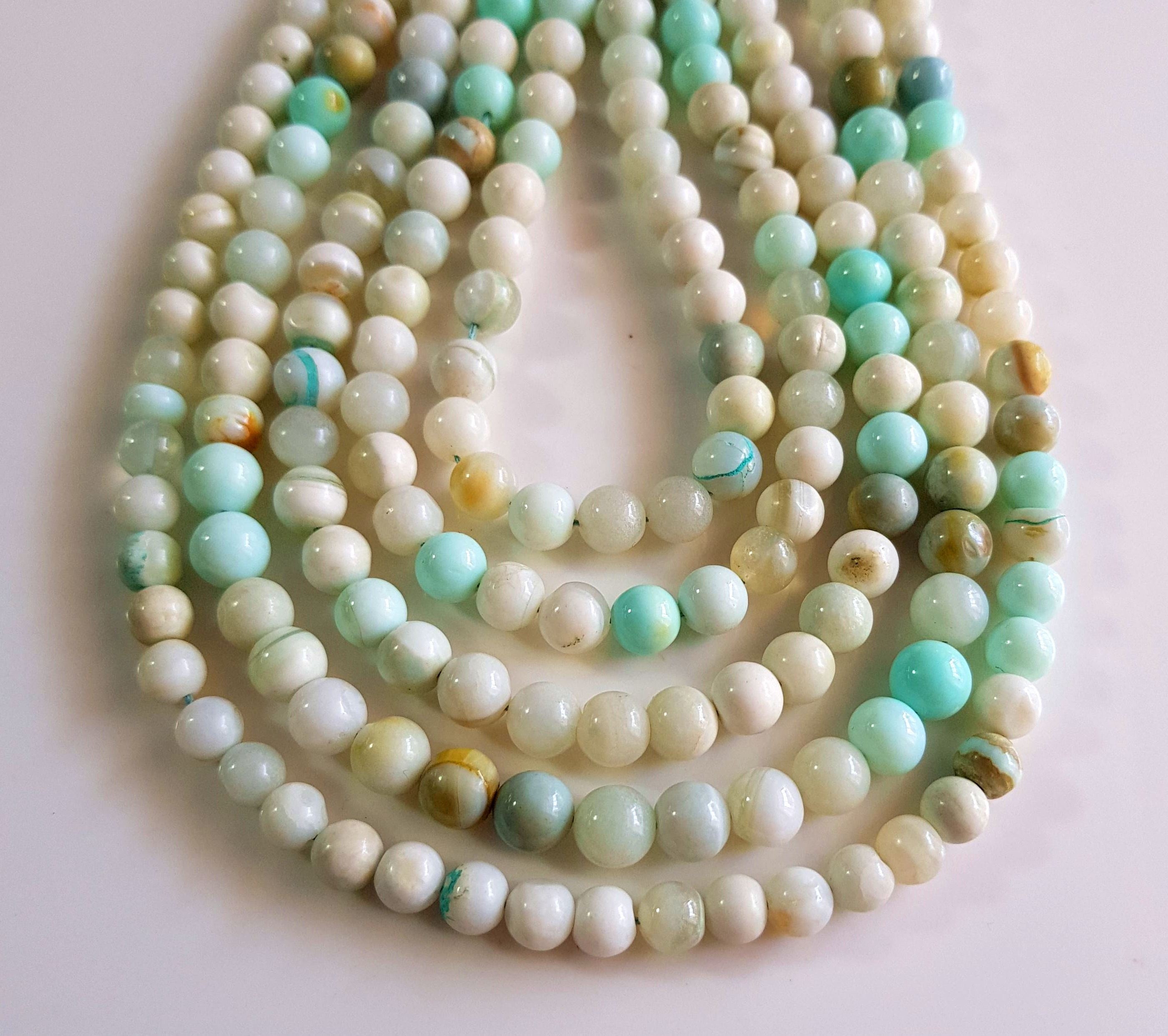 Natural Blue Opal Beads Gemstone Blue opal Smooth roundels | Etsy