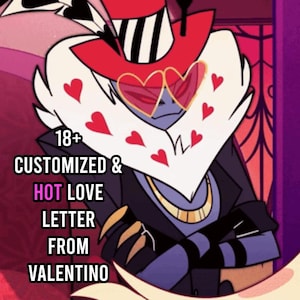 Cartas de amor/Notas de sed personalizadas para mayores de 18 años de Valentino de Hazbin Hotel