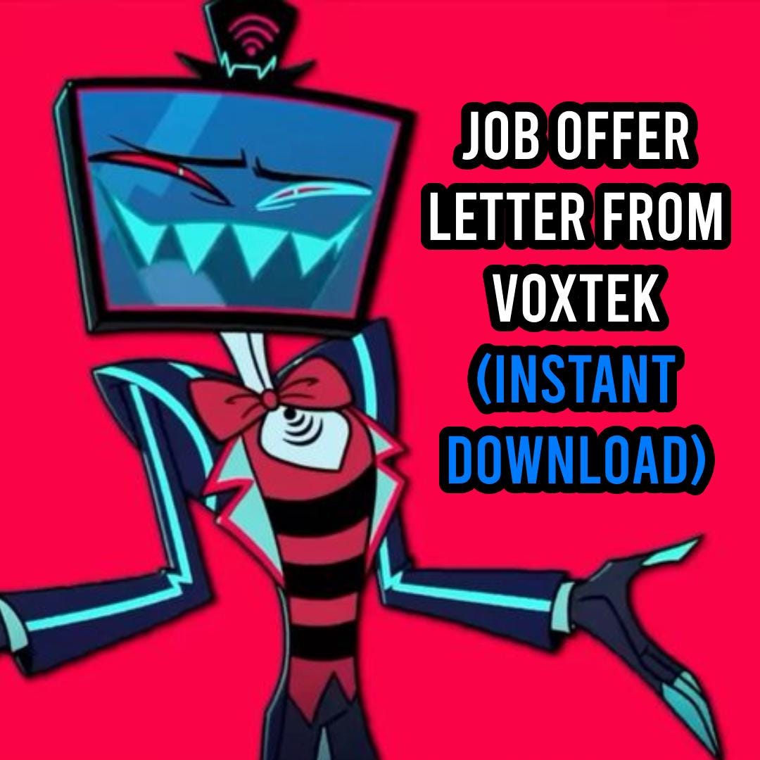 Hazbin Hotel Voxtek 従業員 スワイプカード Hazbin Hotel Voxtek 従業員 スワイプカード Job Offer Letter From
