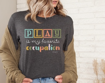 Pediatric OT Occupational Therapy Shirt: Cotton Blend Dark Grey Heather XS-5XL