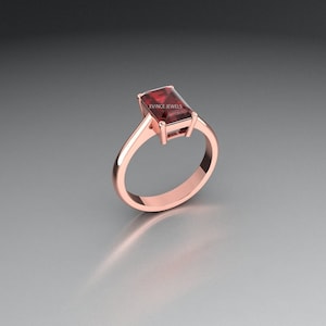Solid 925 Sterling Silver Ring- Natural Garnet Fine Ring -Beautiful Gift Fine Jewelry- Birthday Gift- Solid Silver Natural Gemstone  Ring