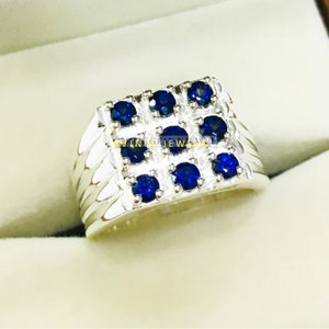 Sterling Silver Blue Sapphire Ring - September Birthstone Gift