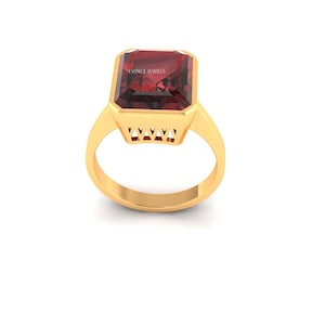 Solid 925 Sterling Silver Garnet Men Ring- Natural Gemstone Wedding Ring- Handmade jewelry- Sterling Silver Gift Ring - Men Fine Ring India