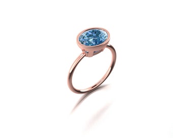 Blue Topaz Sterling silver Ring, Oval Gemstone Handmade Women Ring