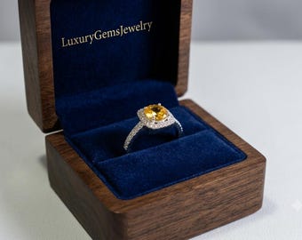 Sterling Silver Citrine Cluster Ring, Yellow Gemstone Statement Ring