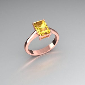 Solid 925 Sterling Silver Ring- Natural Citrine Fine Ring -Beautiful Citrine Fine Jewelry- Birthday Gift- Silver Natural Gemstone  Ring