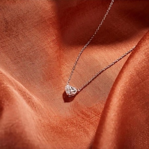 Minimalist Pendant For Her, 925 Sterling Silver Jewelry, Simple Pendant Necklace, Zircon Pendant, Custom Personalized Gift, Gift For Mum