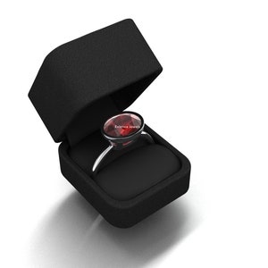 Garnet Wedding Ring, solid 925 sterling silver ring, oval garnet gemstone silver ring, handmade fine natural jewelry in all ring size