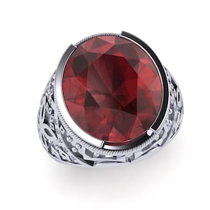 solid 925 sterling silver men ring- natural garnet gemstone handmade fine ring- bazel men engagement ring- solid silver natural garnet ring