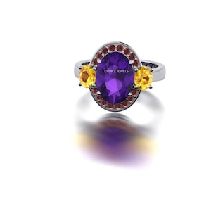 925 Sterling zilveren amethist ring- natuurlijke amethist edelsteen handgemaakte fijne ring- vrouwen verjaardag cadeau sieraden- zilveren verjaardag gift ring