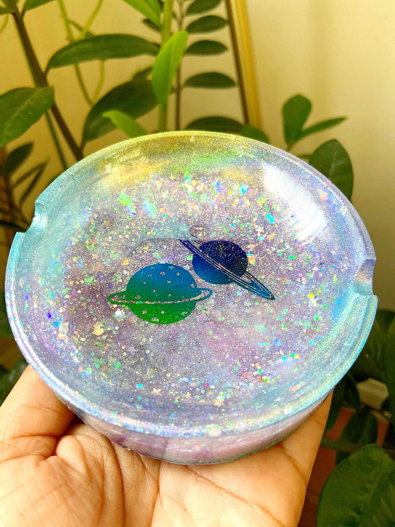 B-Grade Pastel Rainbow Galaxy Ashtray Rolling Tray Home Decor