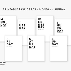 Printable Planner Cards, Task Cards, Journal Cards, Quote Cards, Digital Cards, Minimalist Cards, Weekly Tasks