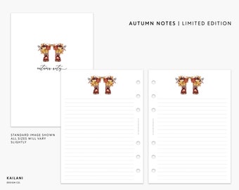 Fall Notes Paper, Wide Lined Printable (PDF)