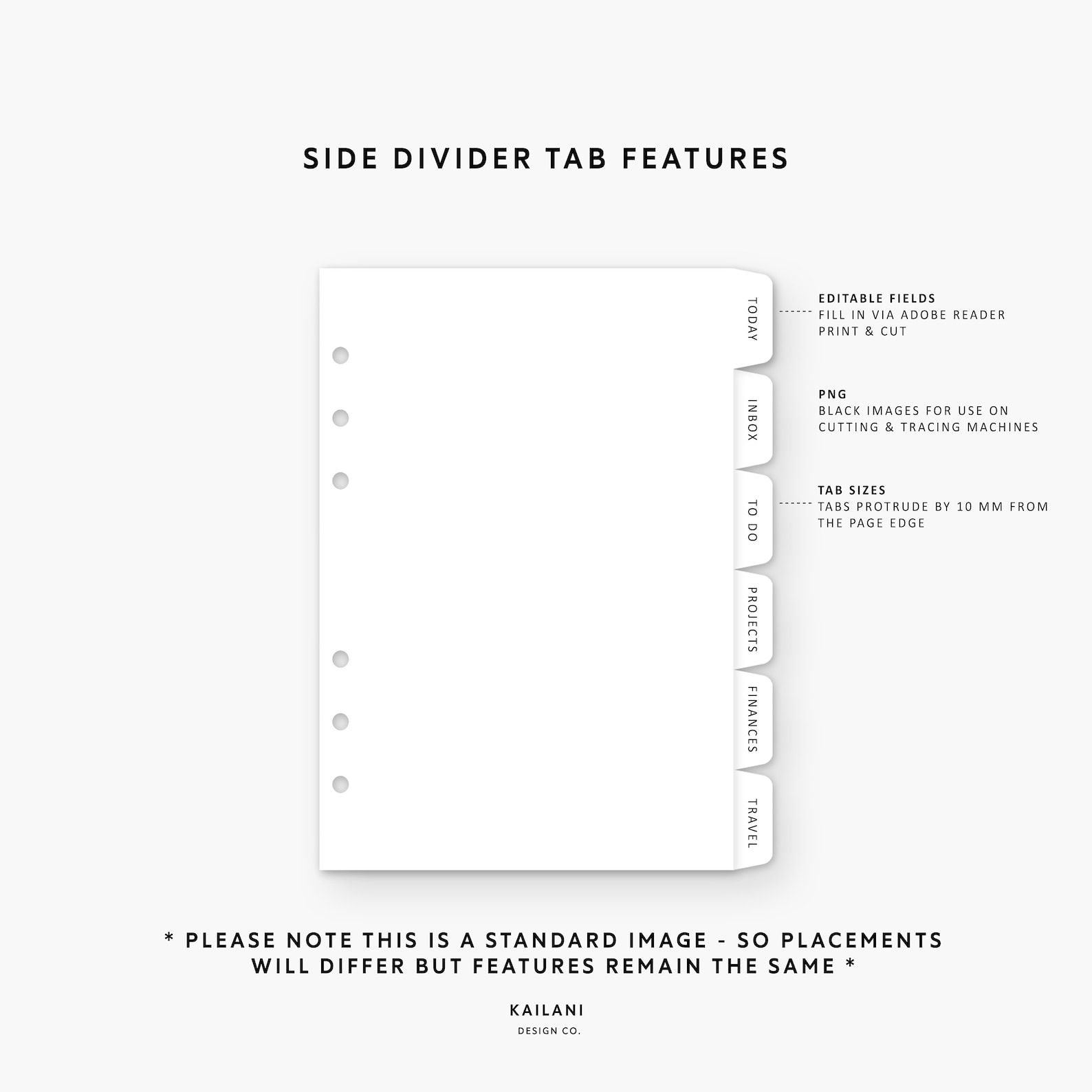 Personal Editable Dividers, Printable Divider Tabs, Side Tab Dividers ...