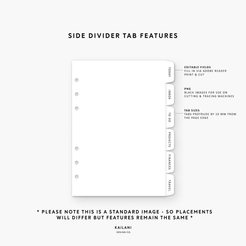 A5 Editable Dividers Printable Divider Tabs Side Tab Etsy