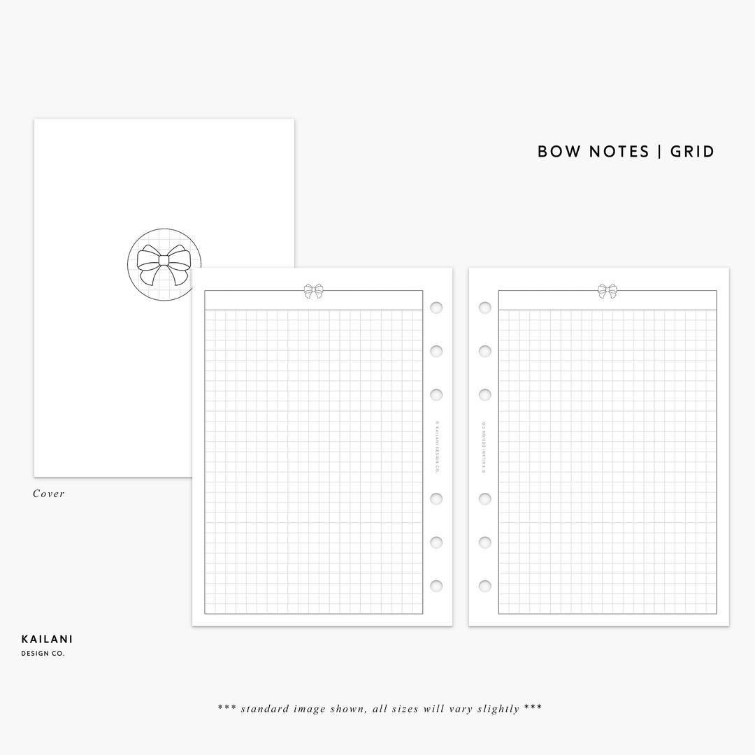 Personal Notes Grid, Personal Grid, Grid Inserts, Notes, Journal, To-do ...