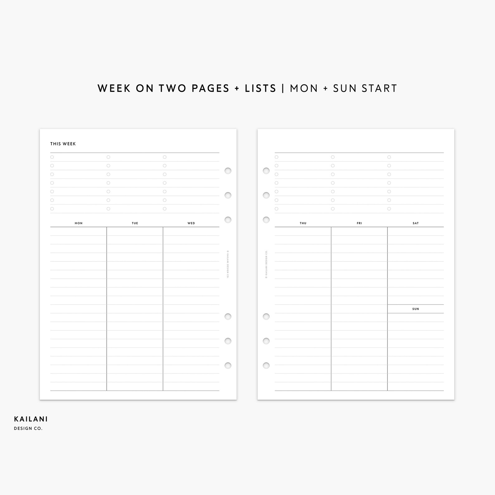 A5 Undated Weekly Planner Printable Planner Inserts Week on | Etsy