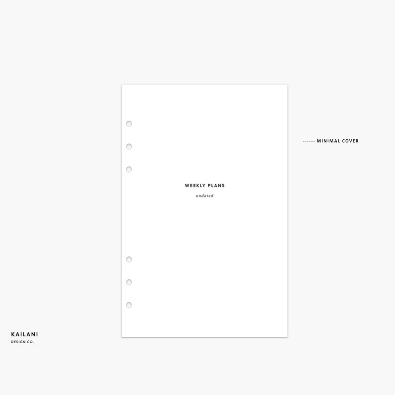 Half Letter Undated Weekly Planner Inserts, WO2P (PDF Pattern) - Etsy