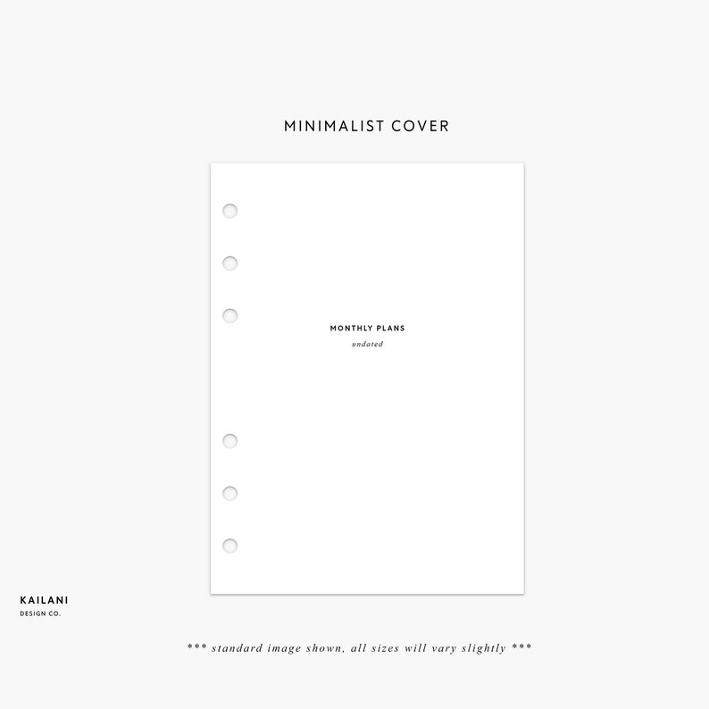 A5 Monthly Planner Printable Insert UNDATED Month on Two - Etsy