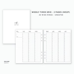 A5 Breite Wochenplaner Einlagen, Erin Condren Einlagen, Woche auf zwei Seiten, druckbarer Wochenplaner, Undatiert Weekly, A5 Breite Einlage