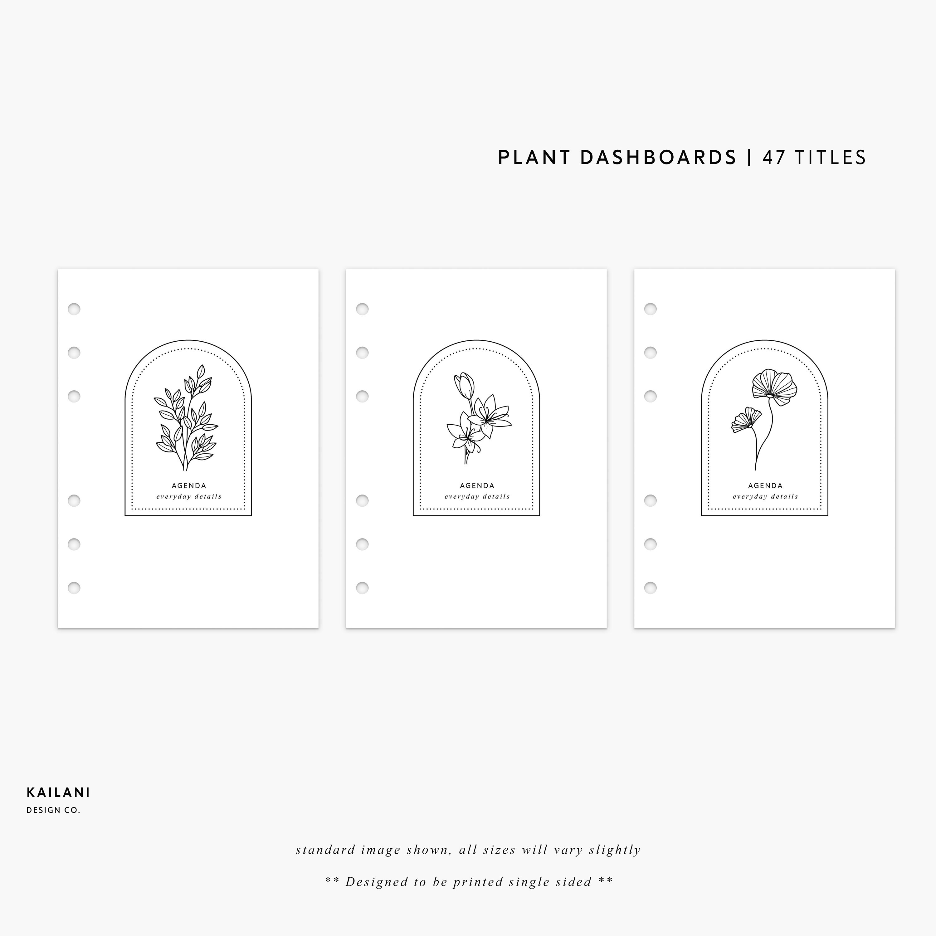 A6 Section Dashboards, Floral Printable Dividers, A6 Printable ...