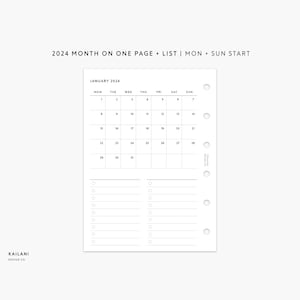 Pocket Monthly Planner Printable, 2024 Monthly, Month On One Page, Filofax Inserts, Pocket Lined, 2024 Pocket Calendar