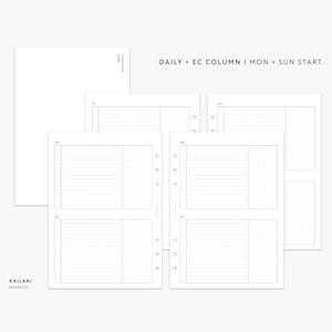 A5 Daily Planner Printable, 2 Days on 1 page, Erin Condren Inserts, Week on Four Pages, Printable Weekly Planner, A5 Inserts, Undated Weekly