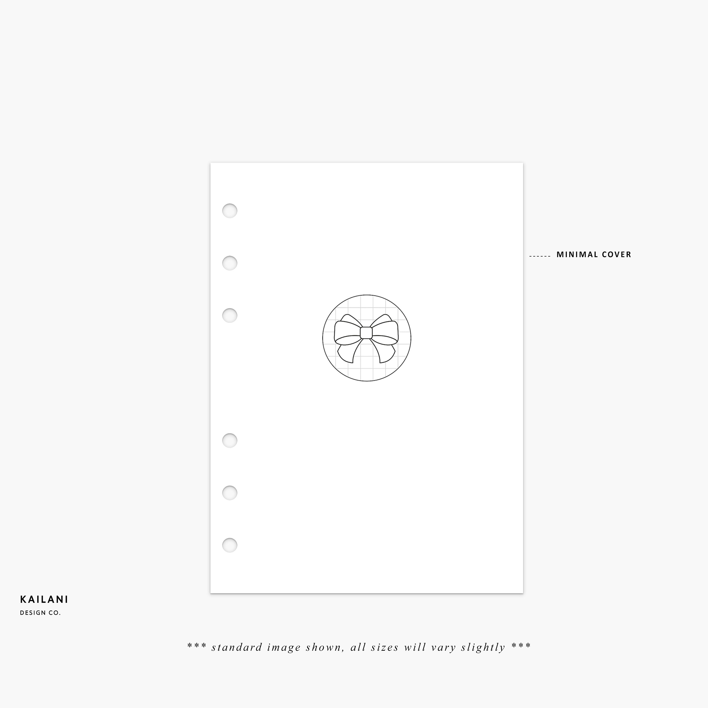 Timetable Bows Notes Personal Wide Bow Notes GRID, Grid, Grid Inserts, Notes, Journal, To-do ...