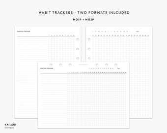 A5 maandelijkse gewoontetracker, bijsluiter doelenplanner (pdf)
