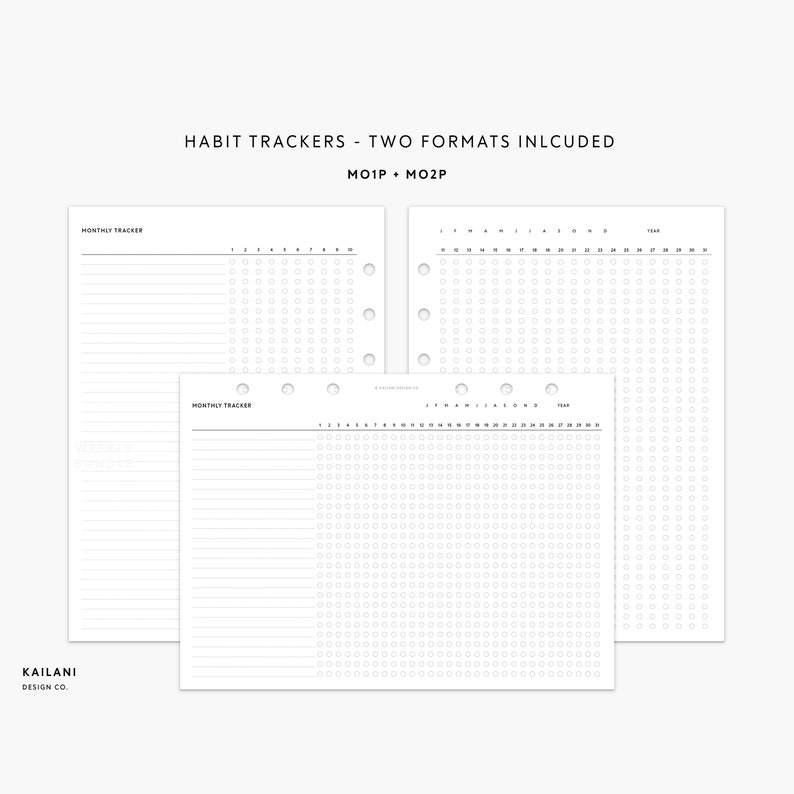 A5 Habit Tracker. Monthly Tracker Goal Tracking Goal Planner | Etsy