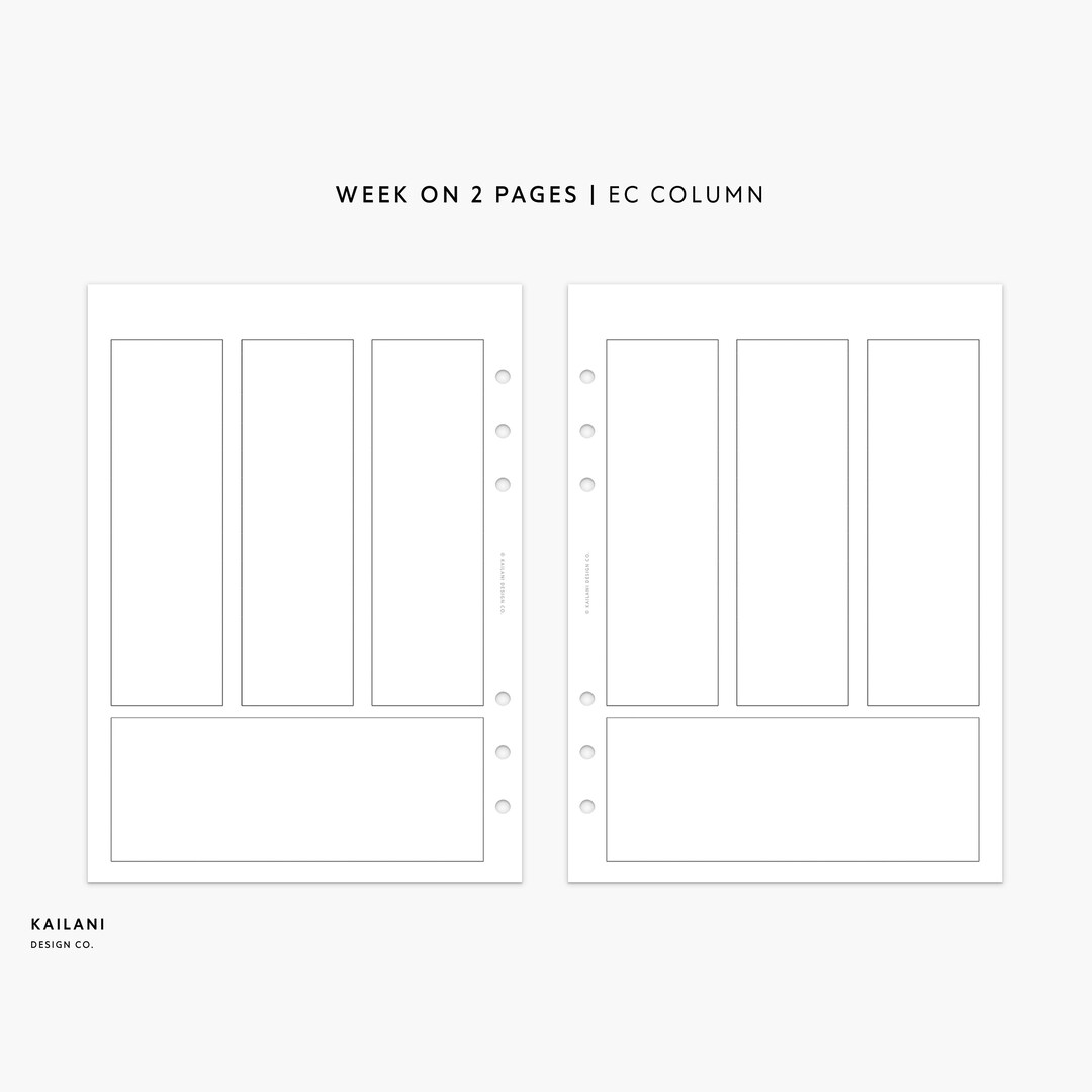 A5 Weekly Planner Inserts, Week on Two Pages (PDF Printable) - Etsy