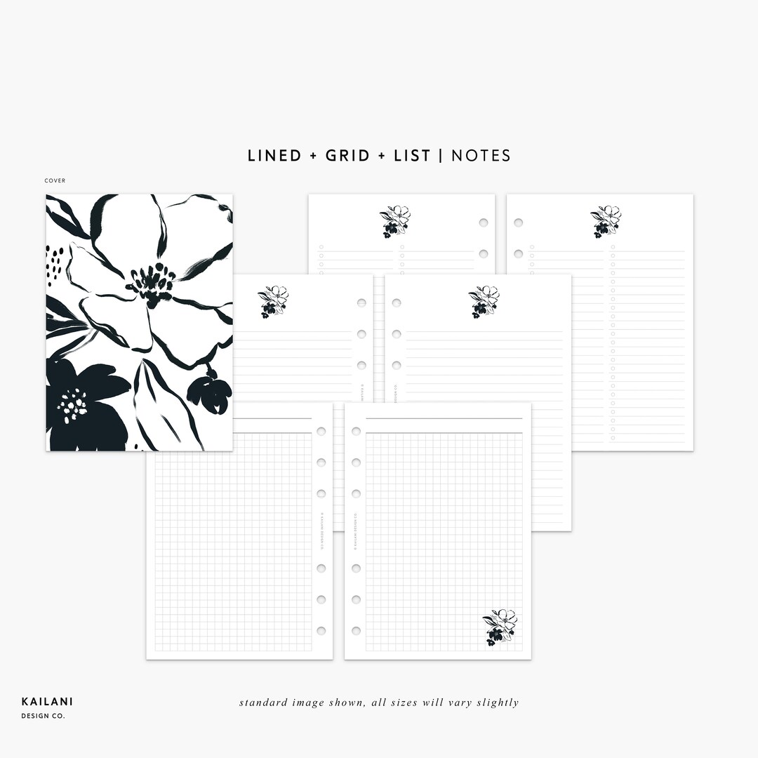 Printable notes personal lined notes lists planner refill etsy