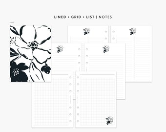 Printable Notes Personal, Lined, Notes, Lists, Planner Refill Pages, Personal Planner Notes, Minimal Printable Inserts