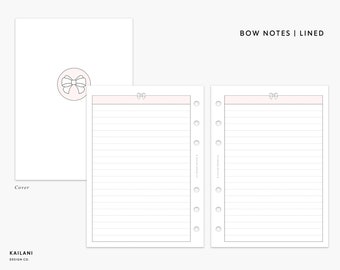 Bow Notes Lined Journal, FC Compact Lists (PDF Pattern)